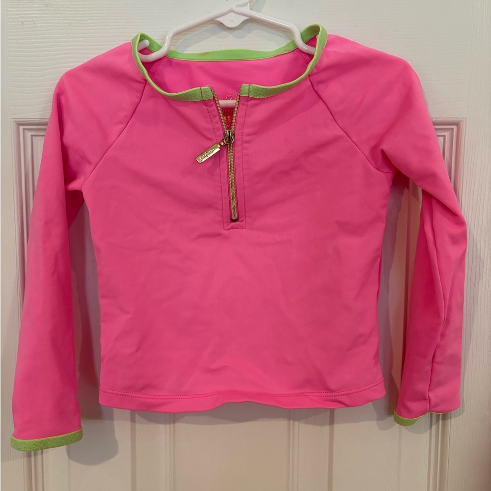 Lilly Pulitzer Girls’ Pink and Green Swim Top